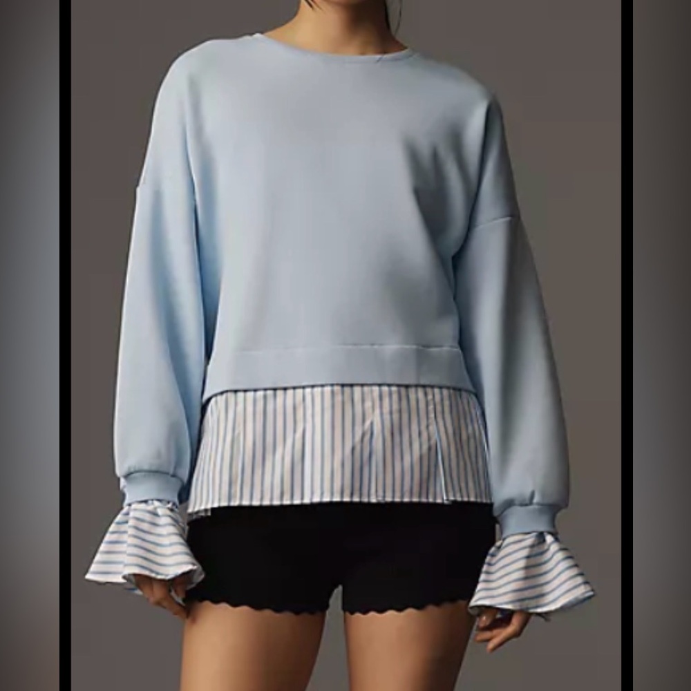 Maeve NWOT Striped Trim Twofer Sweatshirt
Size XL